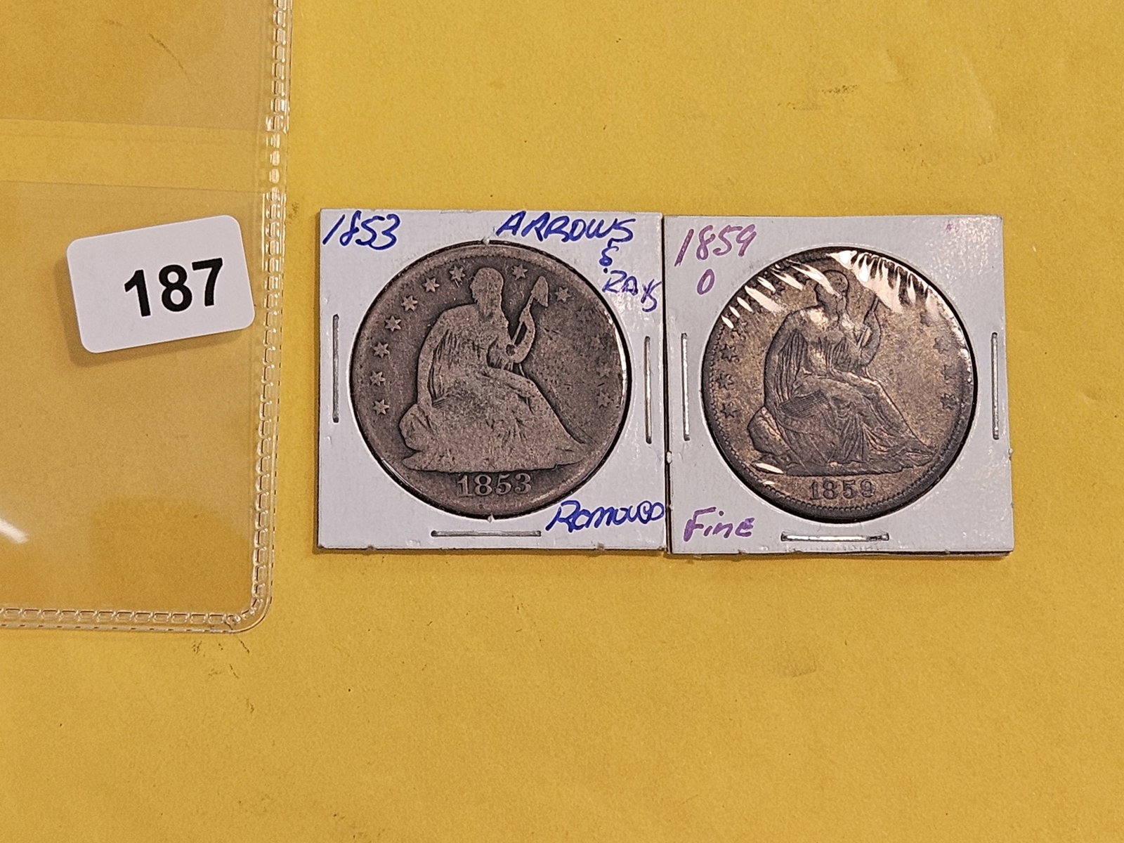 Two slightly better Seated Liberty silver Half Dollars - 2