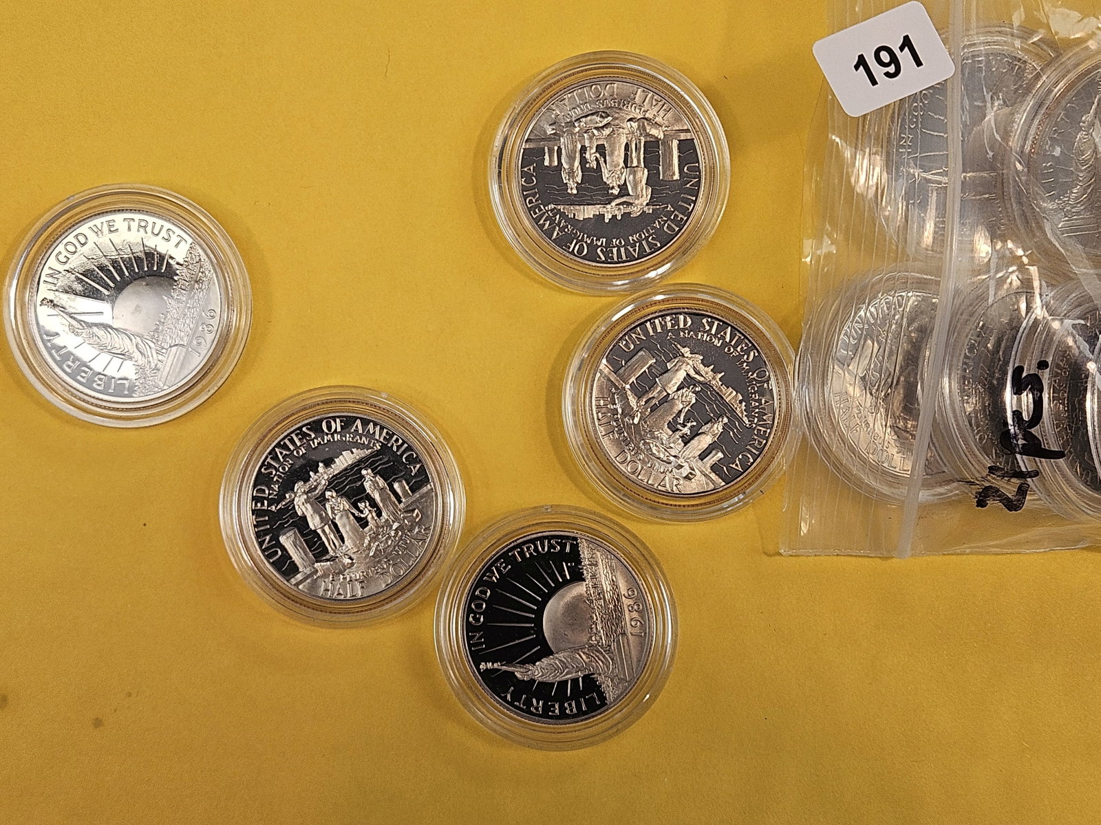 Twenty-One 1986 Commemorative Proof Deep Cameo Half Dollars - 2