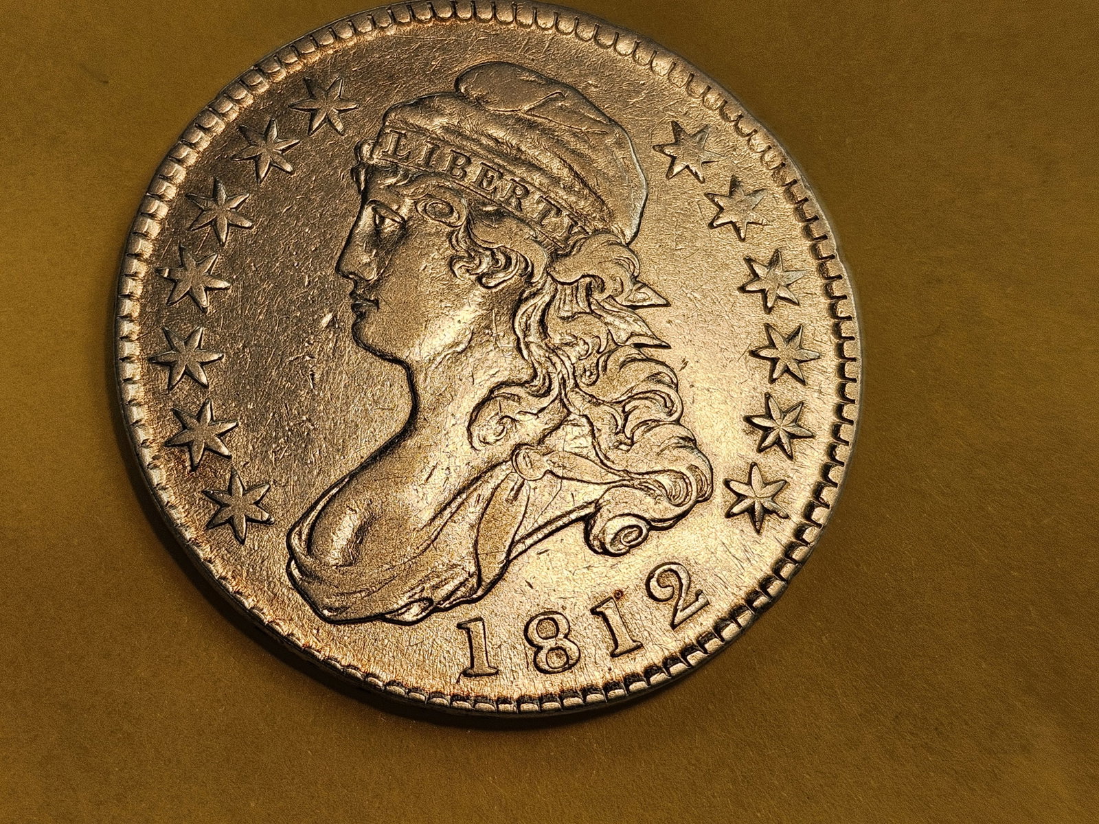 1812 Capped Bust silver Half Dollar in Very Fine plus - 3