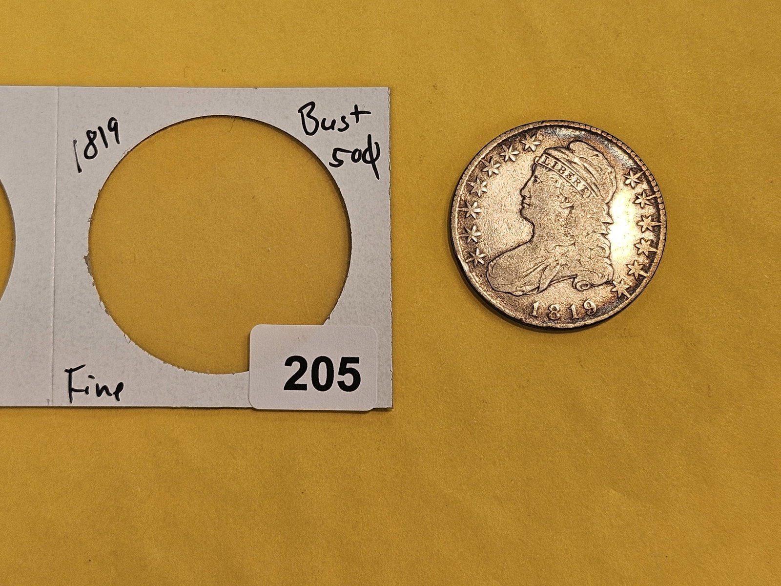 1819 Capped Bust Half Dollar in Fine - 2