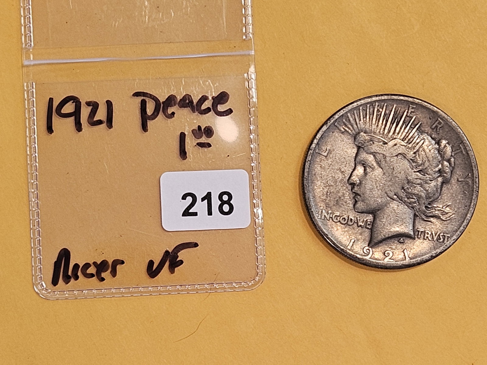 ** KEY DATE ** 1921 Peace silver Dollar in Very Fine - 2