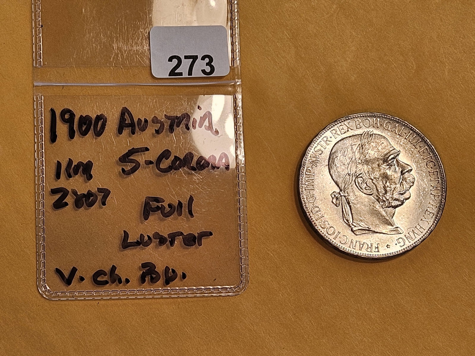 Very Choice Brilliant Uncirculated 1900 Austria 5 Corona - 2