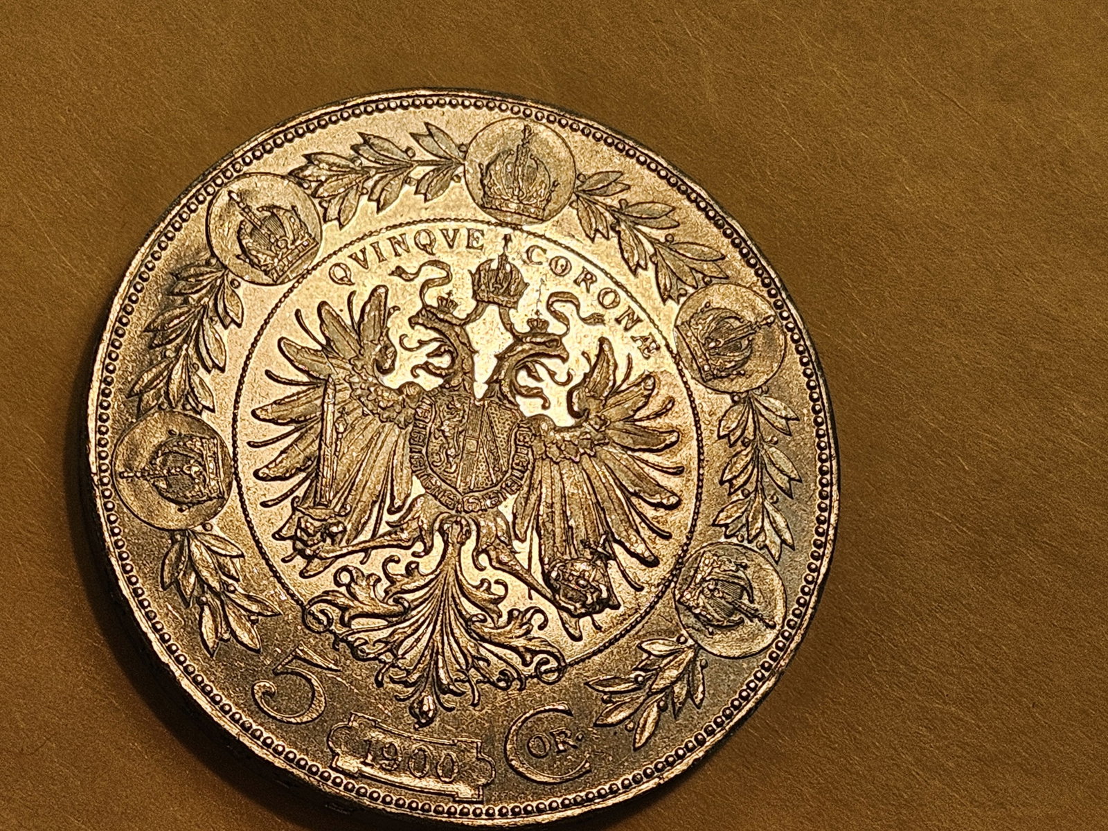 Very Choice Brilliant Uncirculated 1900 Austria 5 Corona - 5