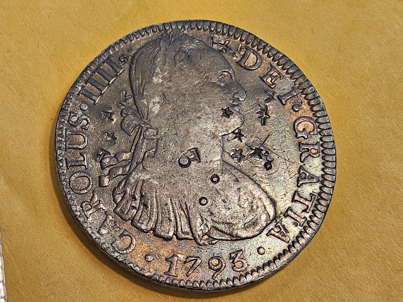 1793 Mexico silver 8 reals in Very Fine plus - details - 3