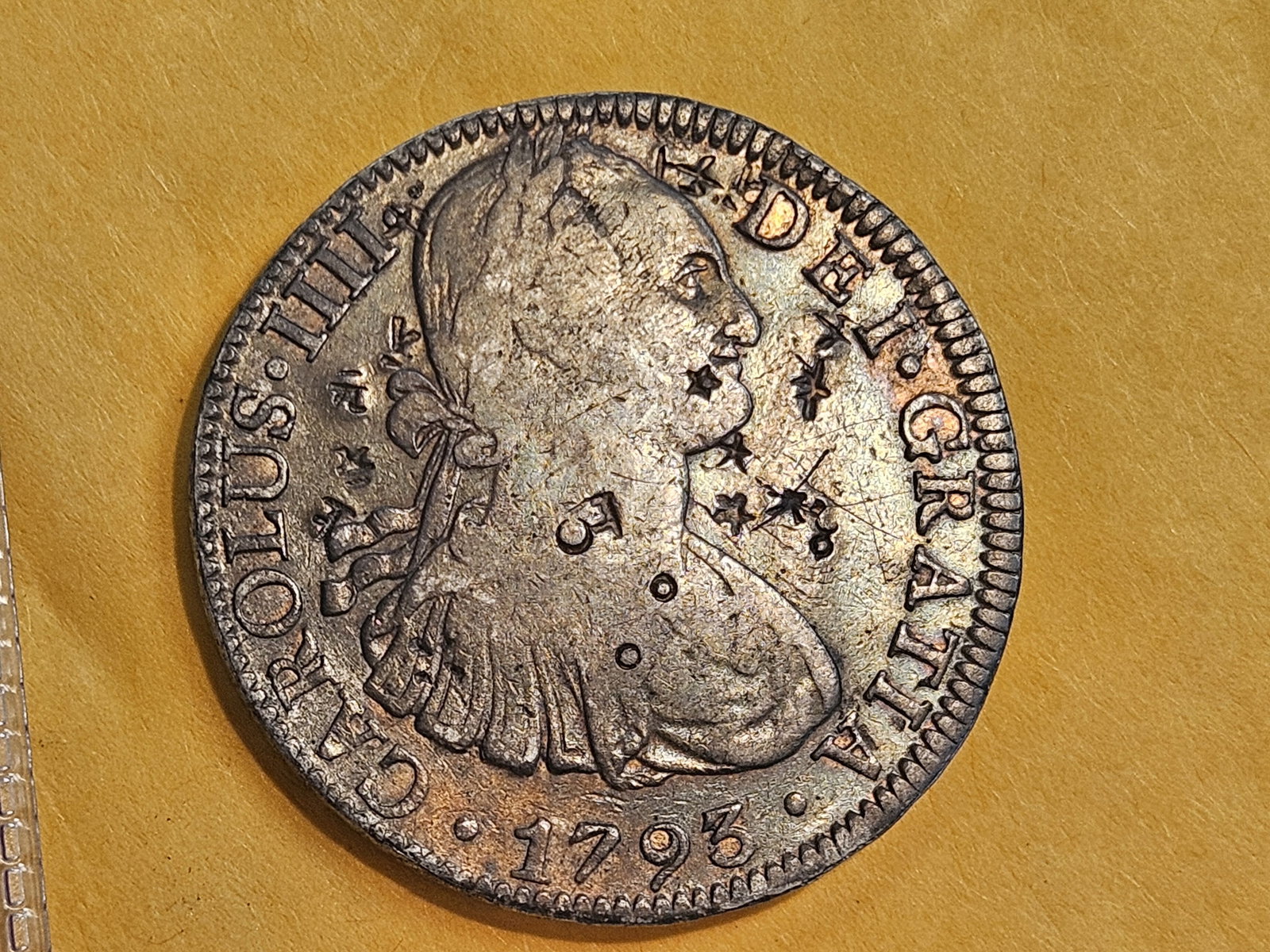 1793 Mexico silver 8 reals in Very Fine plus - details - 4