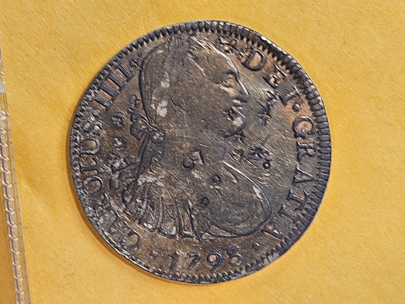 1793 Mexico silver 8 reals in Very Fine plus - details - 5