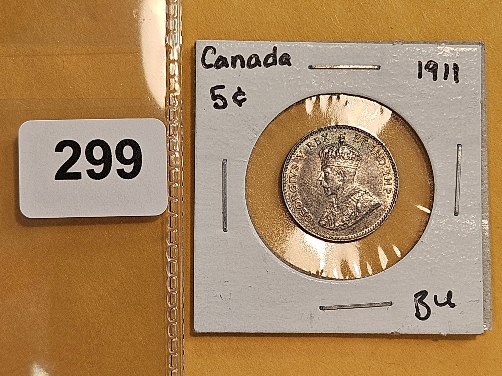Brilliant Uncirculated 1911 Canada silver 5 cents - 2