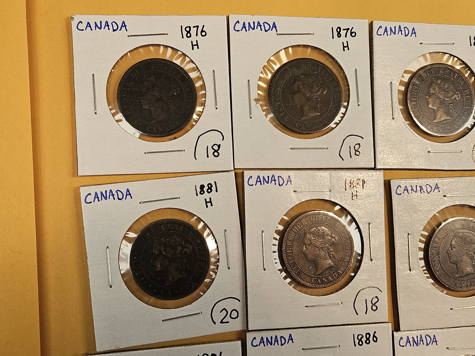 Twenty mixed Canadian Large Cents - 2