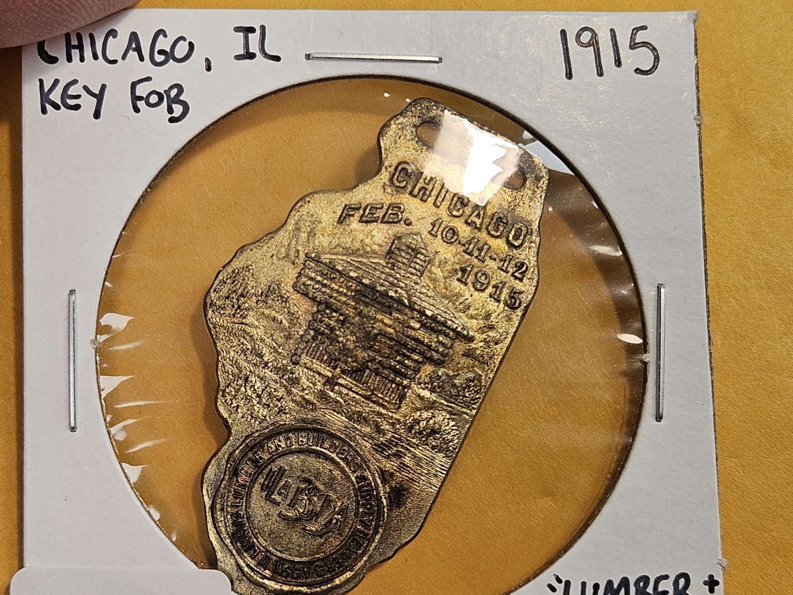 * Scarce! 1915 Chicago Illinois Key Fob - 2