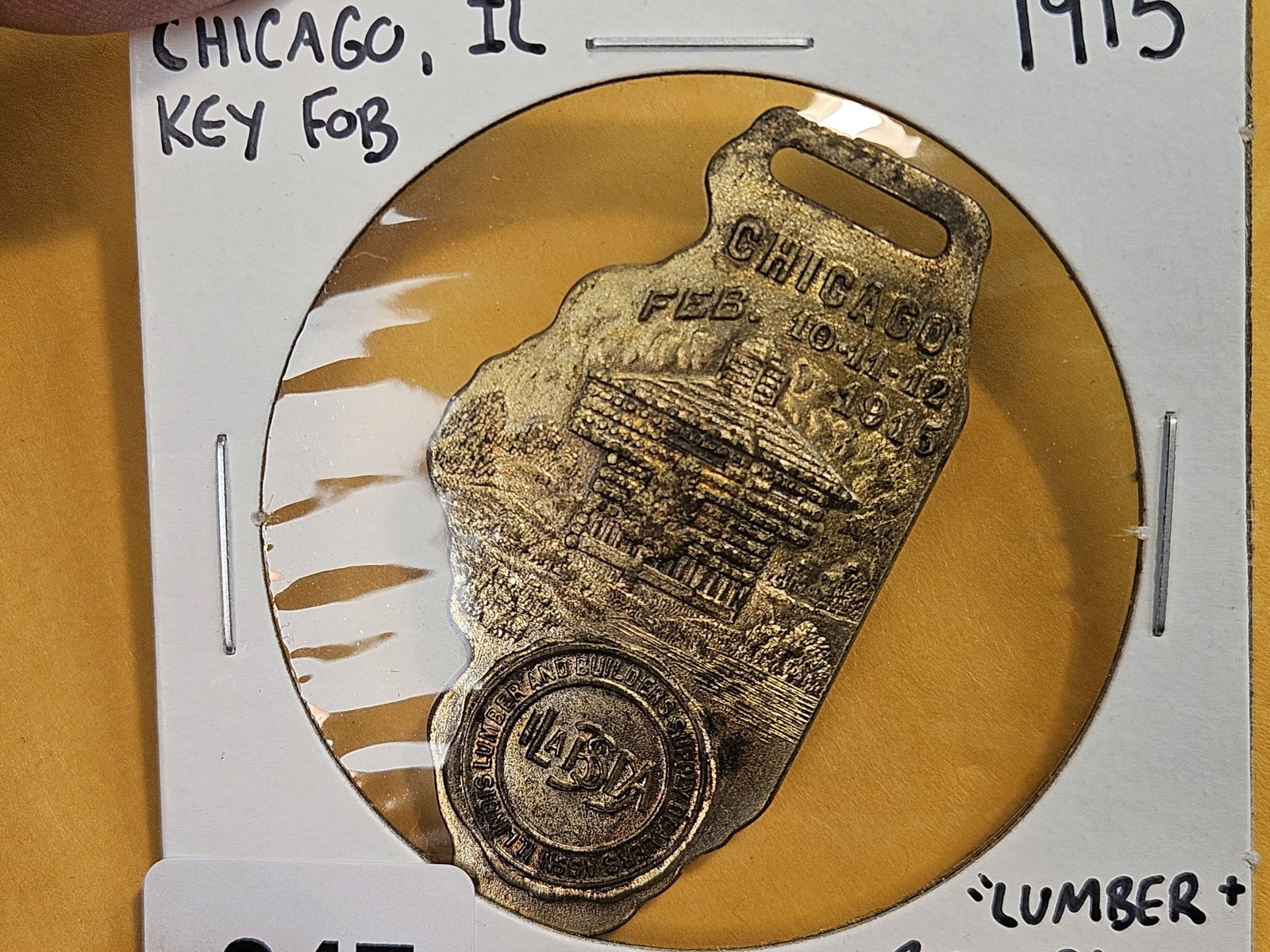 * Scarce! 1915 Chicago Illinois Key Fob - 3