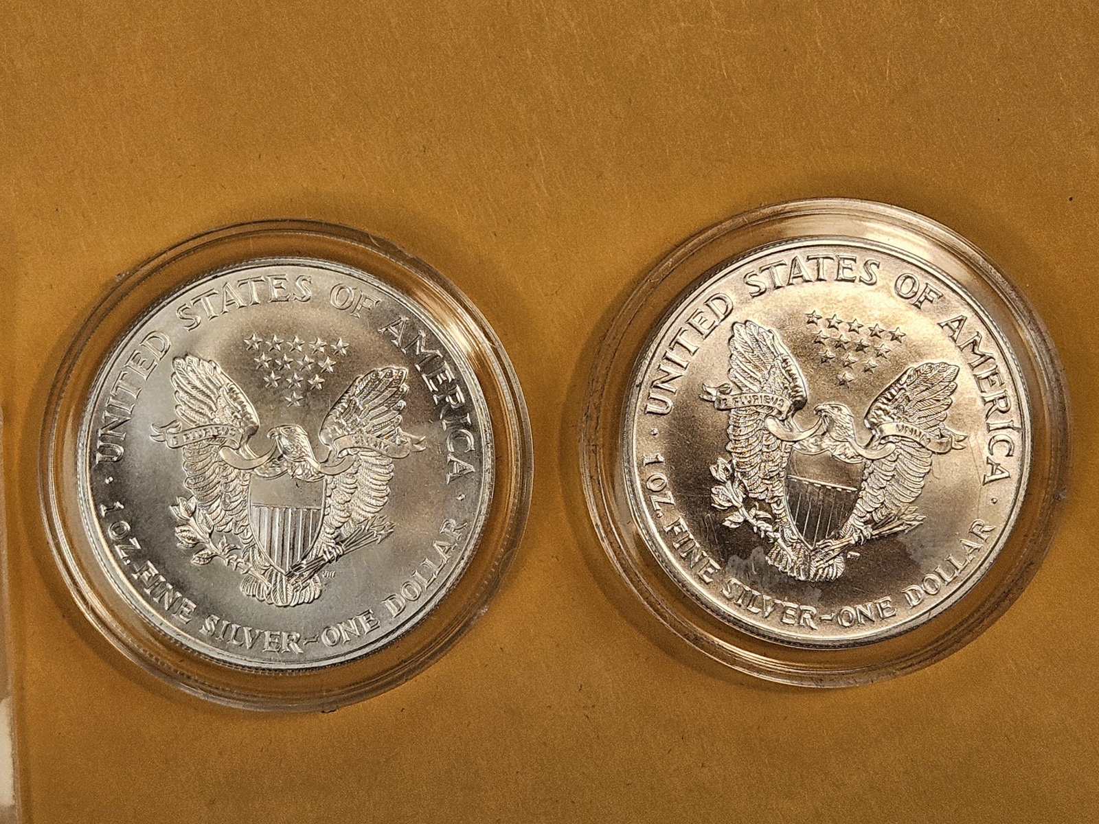 Two GEM Brilliant Uncirculated 1999 American Silver Eagles - 2