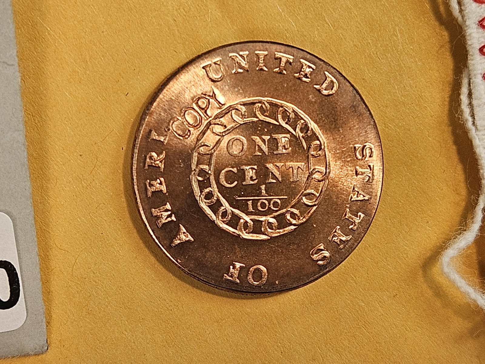 GEM Brilliant Uncirculated RED 1793 Gallery Mint Chain Cent Copy - 4