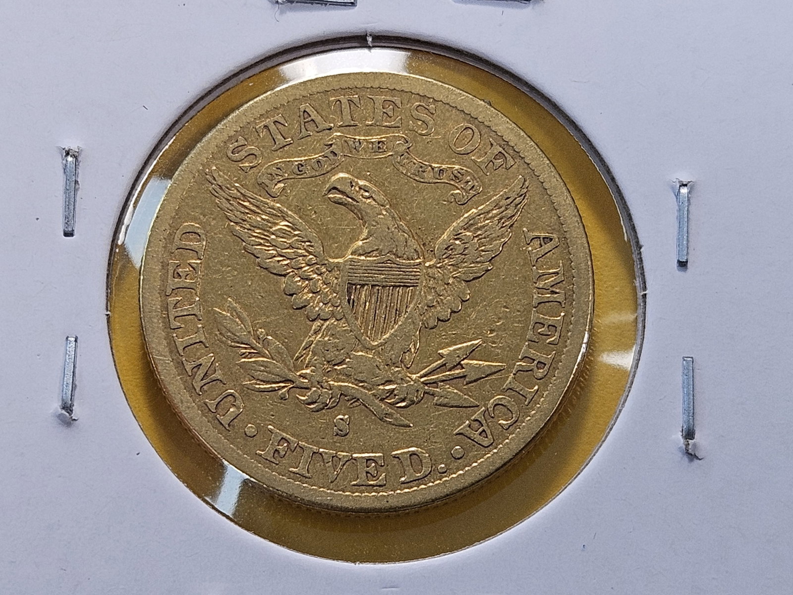 GOLD! Bright 1887-S Liberty Head Gold Five Dollars - 4