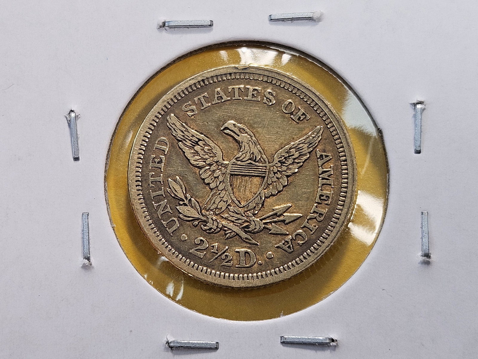 GOLD! Bright About Uncirculated 1852 Liberty Head $2.5 Gold - 4