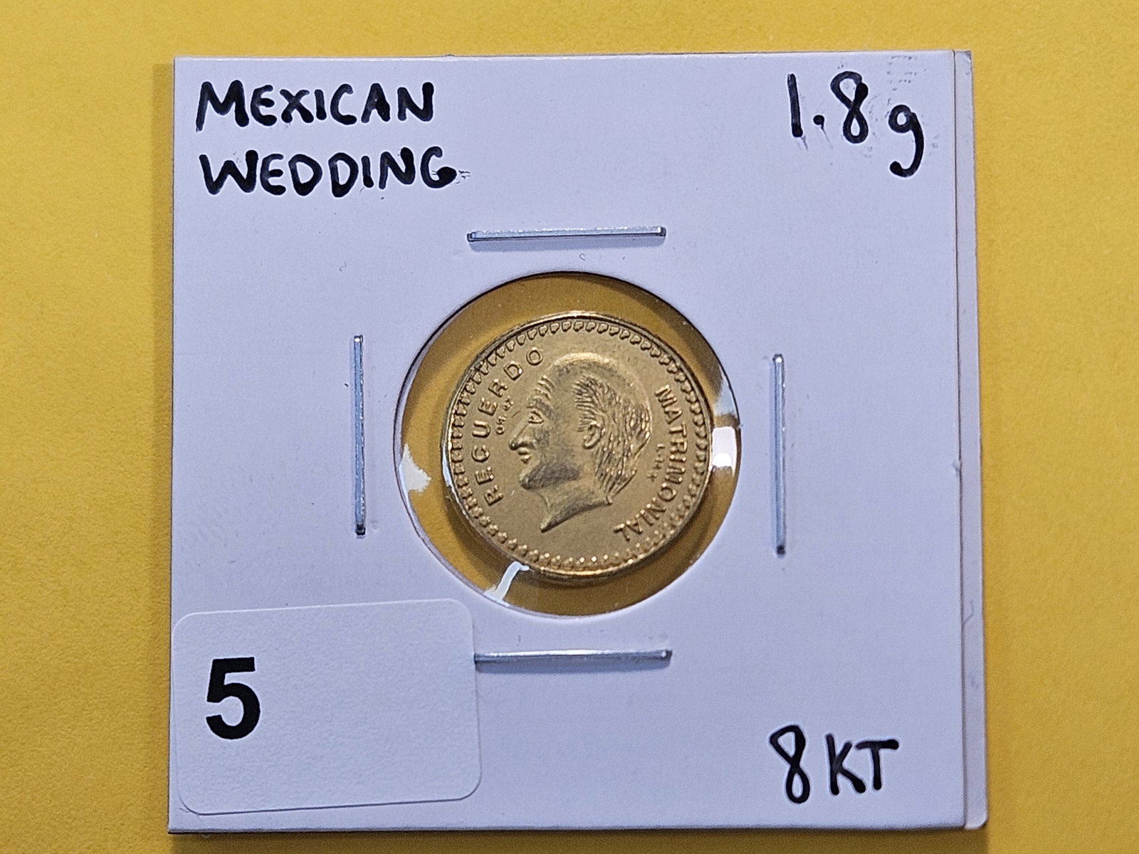 GOLD! Undated Gold Mexican Wedding Coin - 2