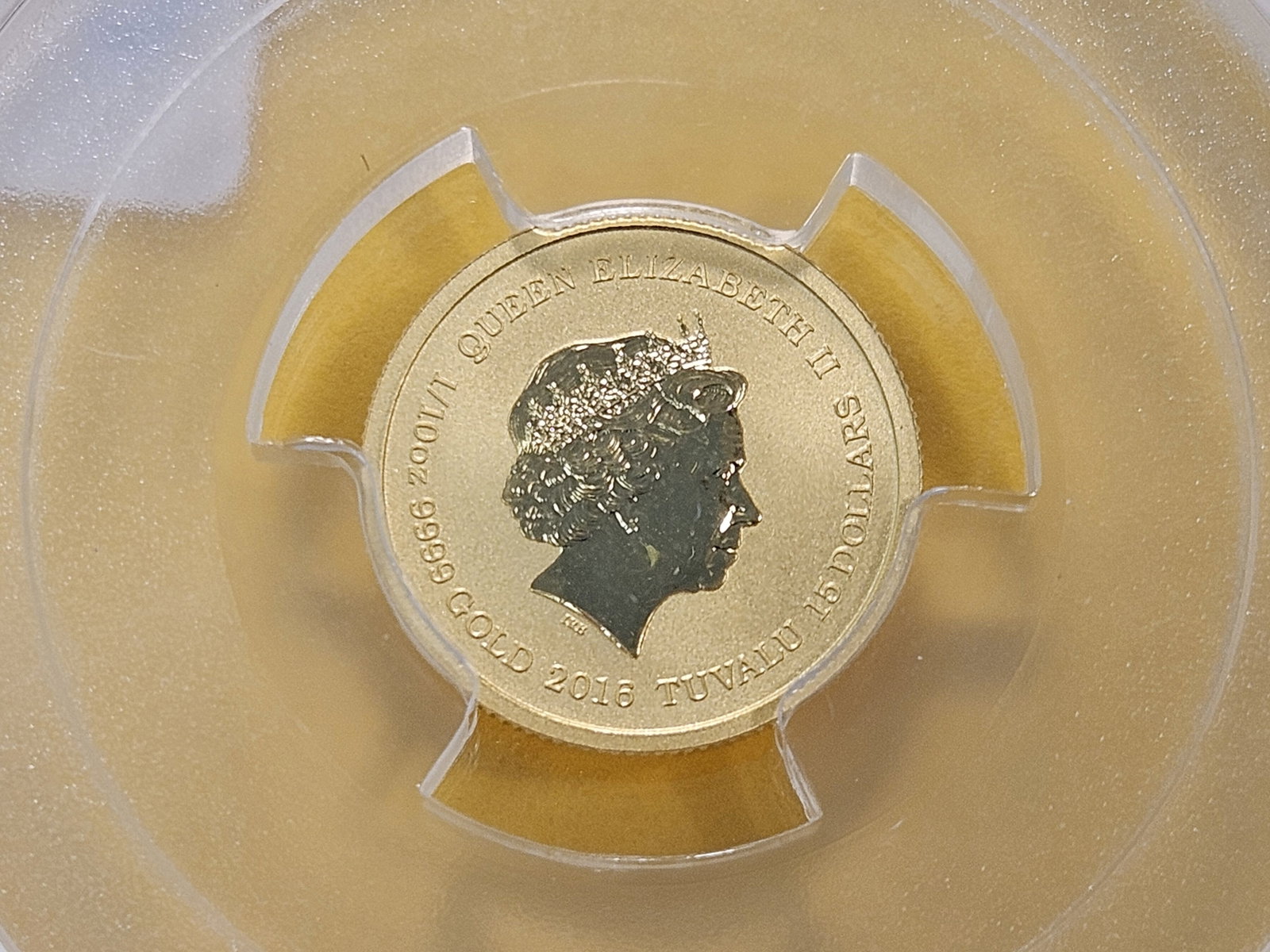 PERFECT GOLD! 2016 Tuvalu Gold Fifteen Dollars in Mint State 70 - 4