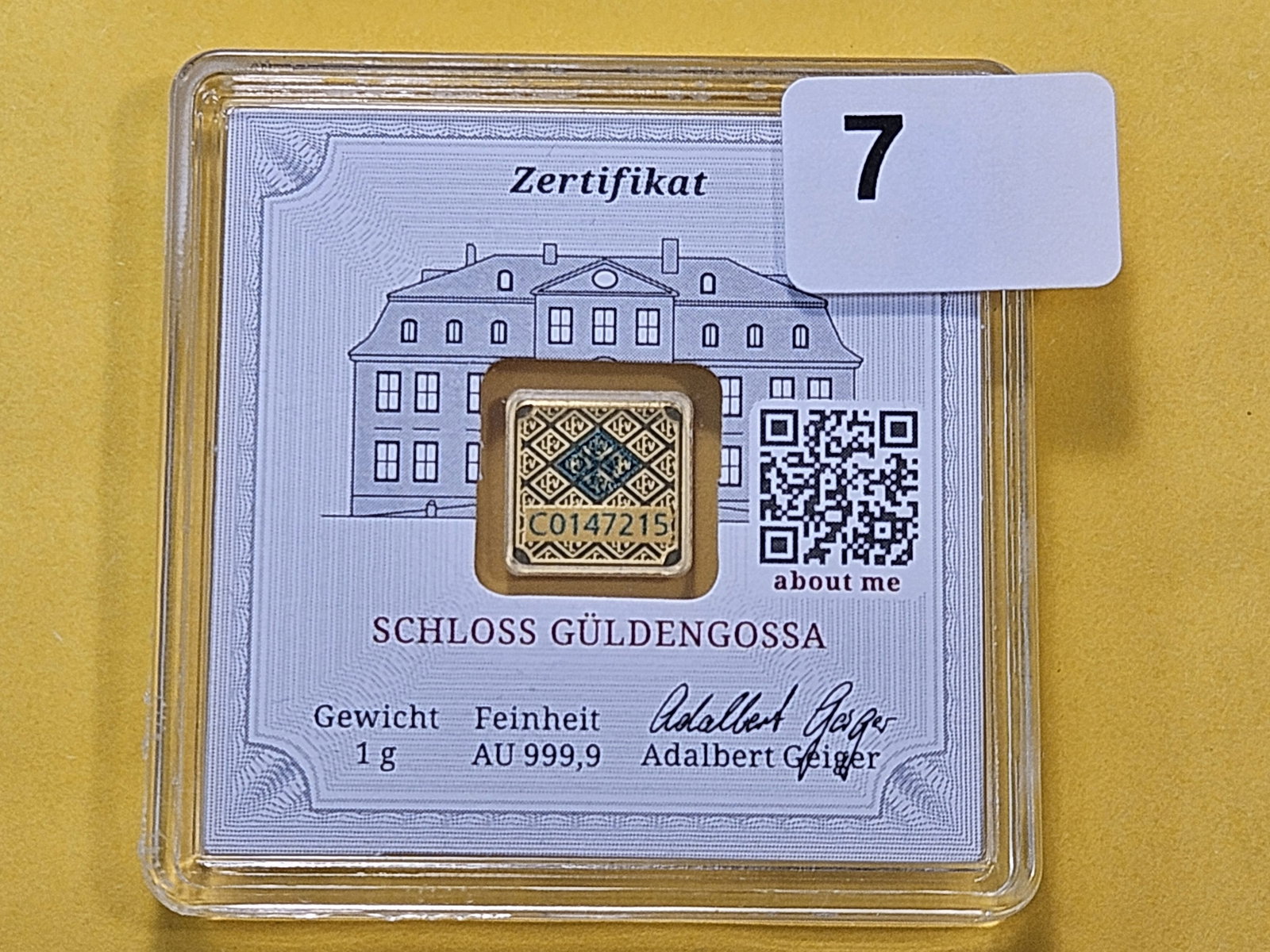 GOLD! GEM One Gram .999 Fine Gold Bar - 2