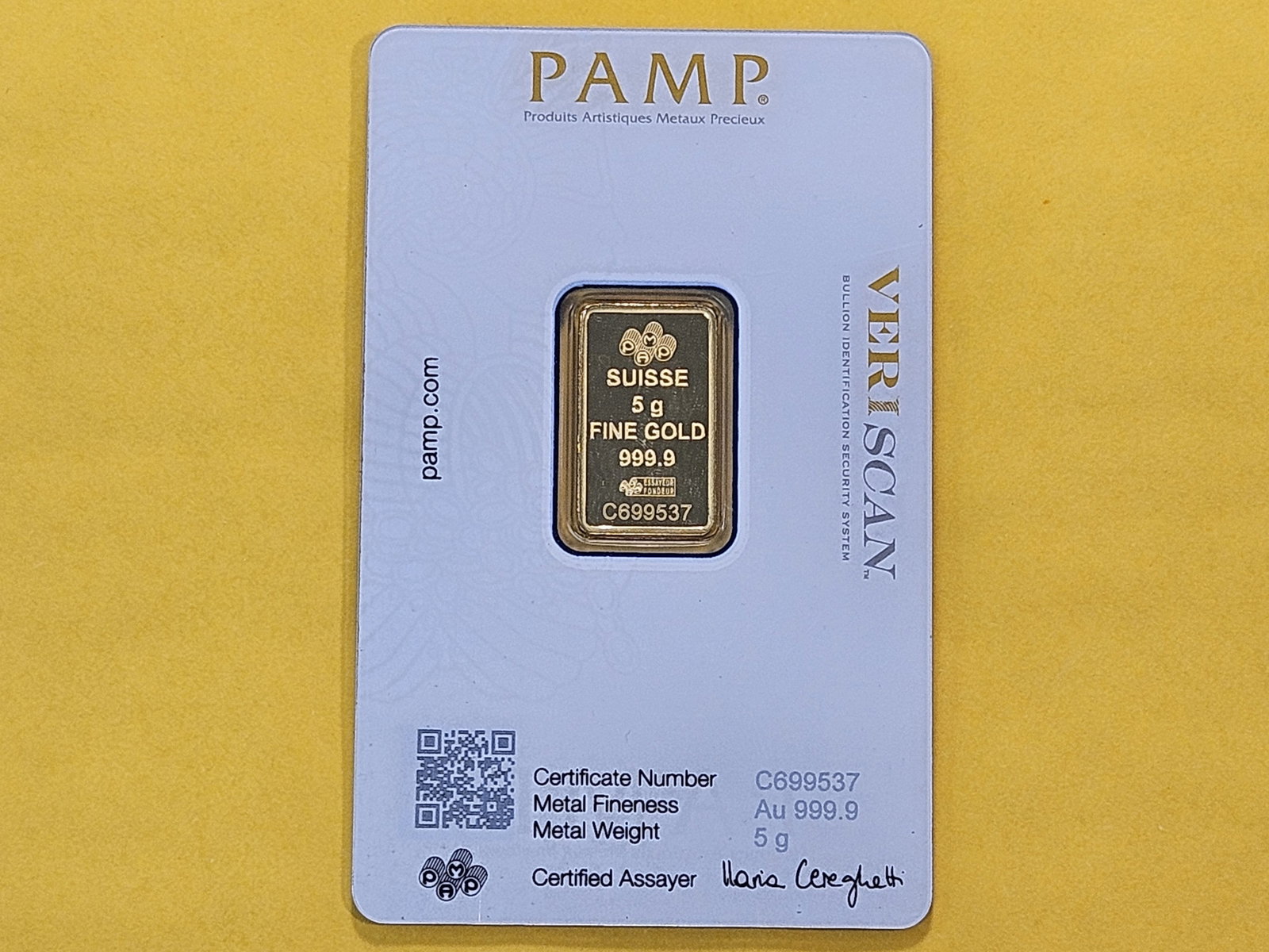GOLD! PAMP Suisse 5 Gram .999 Fine Gold Bar - 3