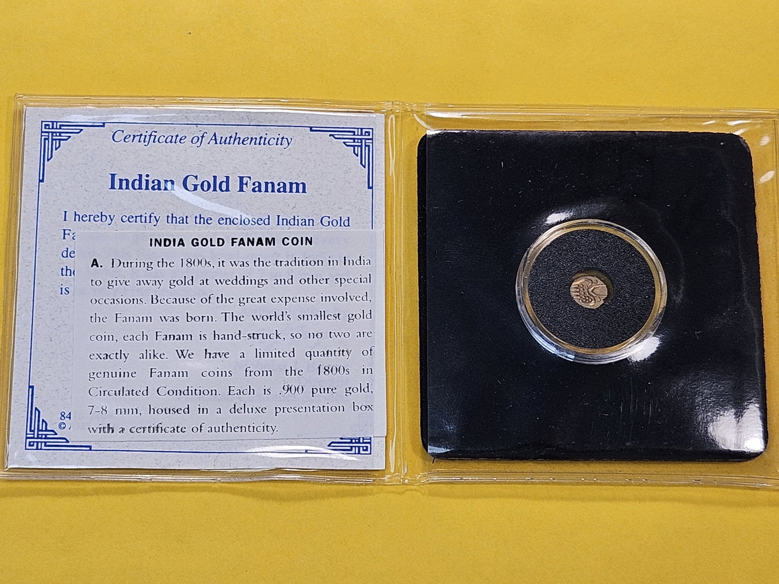 GOLD! 1800's India Gold Fanam - 3
