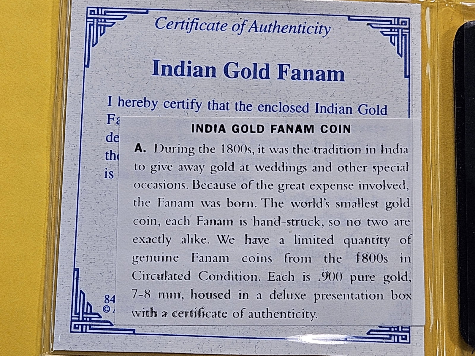 GOLD! 1800's India Gold Fanam - 5