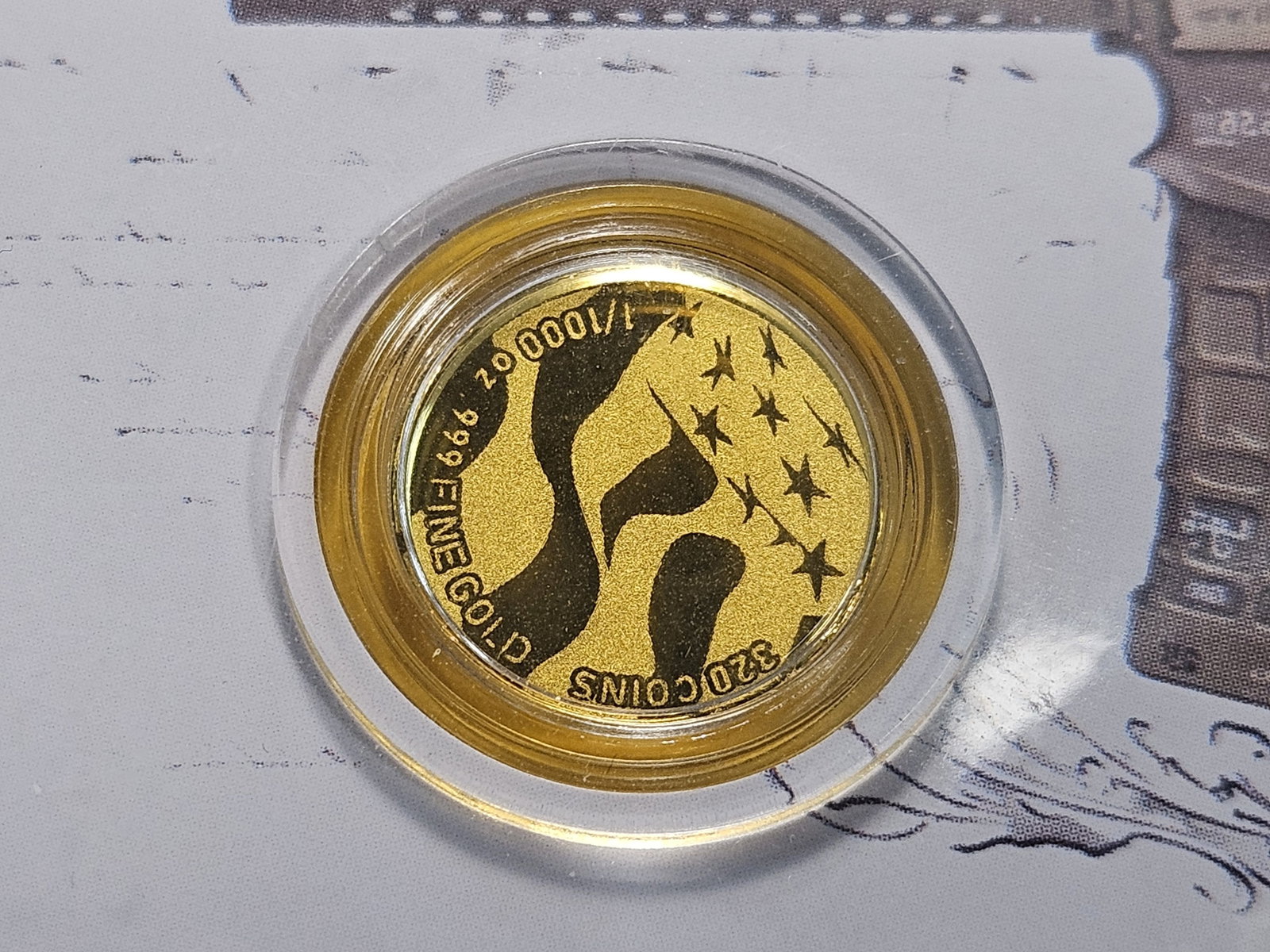 GOLD! GEM .999 Fine Gold Art Round: Second Amendment! In Certified Assay Card