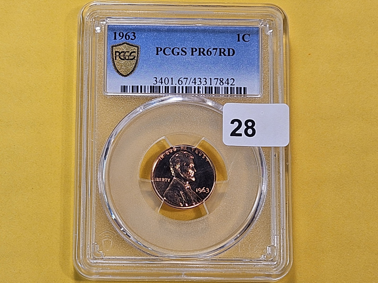 PCGS 1963 Lincoln Memorial Cent in Proof 67 Red - 2