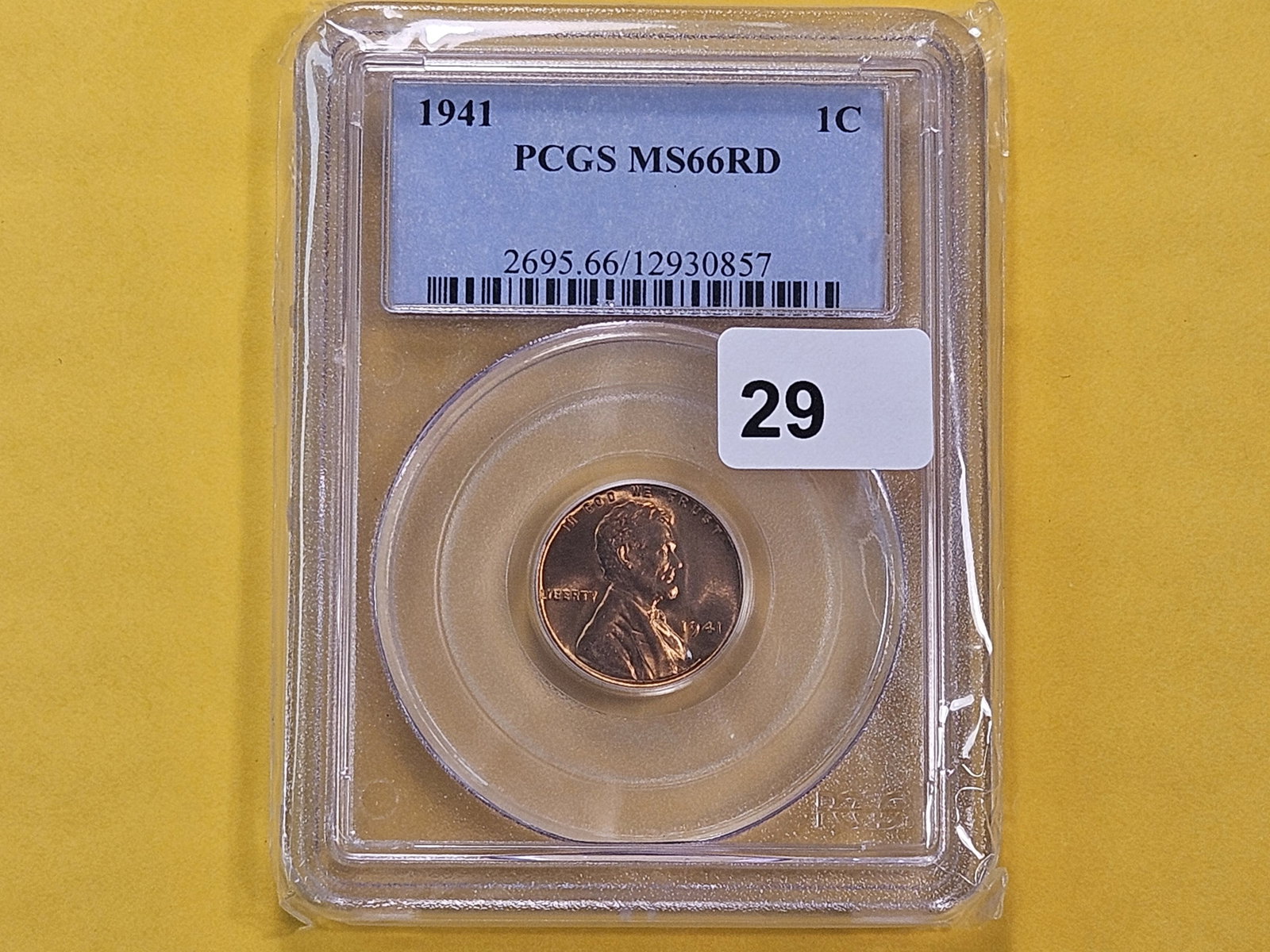 GEM! PCGS 1941 Lincoln Wheat Cent in Mint State 66 Red - 2