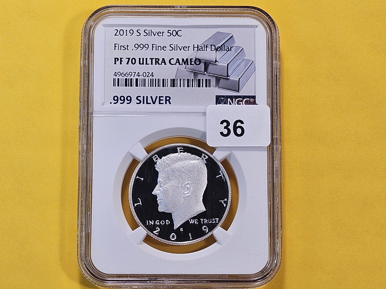 PERFECT! NGC 2019-S Kennedy .999 Fine Silver Half Dollar in Proof 70 Ultra Cameo - 2