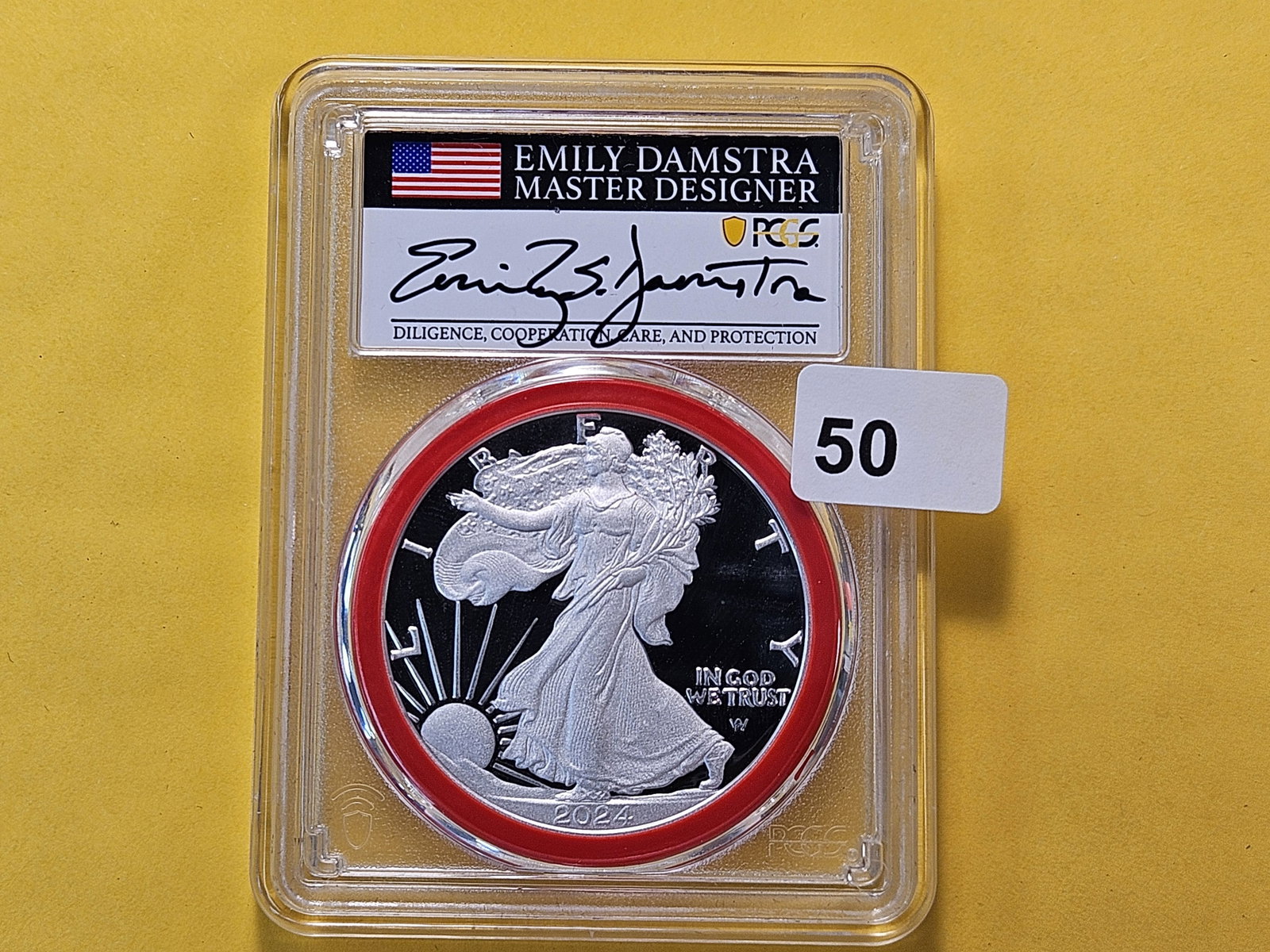 PERFECT! PCGS 2024-S American Silver Eagle in Proof 70 Deep Cameo - 2
