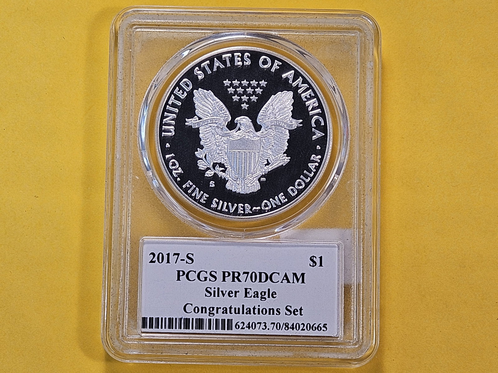 PERFECT! PCGS 2017-S American Silver Eagle in Proof 70 Deep Cameo - 3
