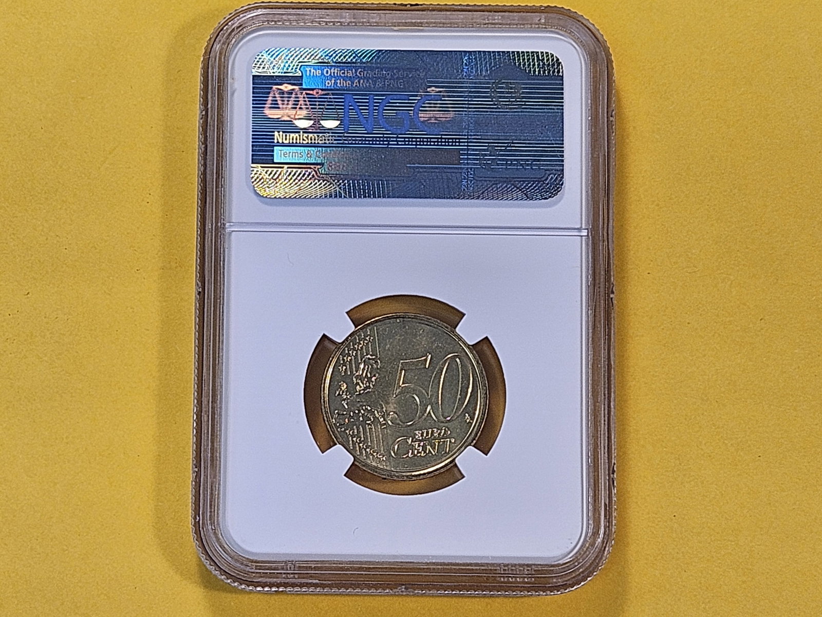 NGC 2009 Belgium 50 Cents in Mint State 64 - 3