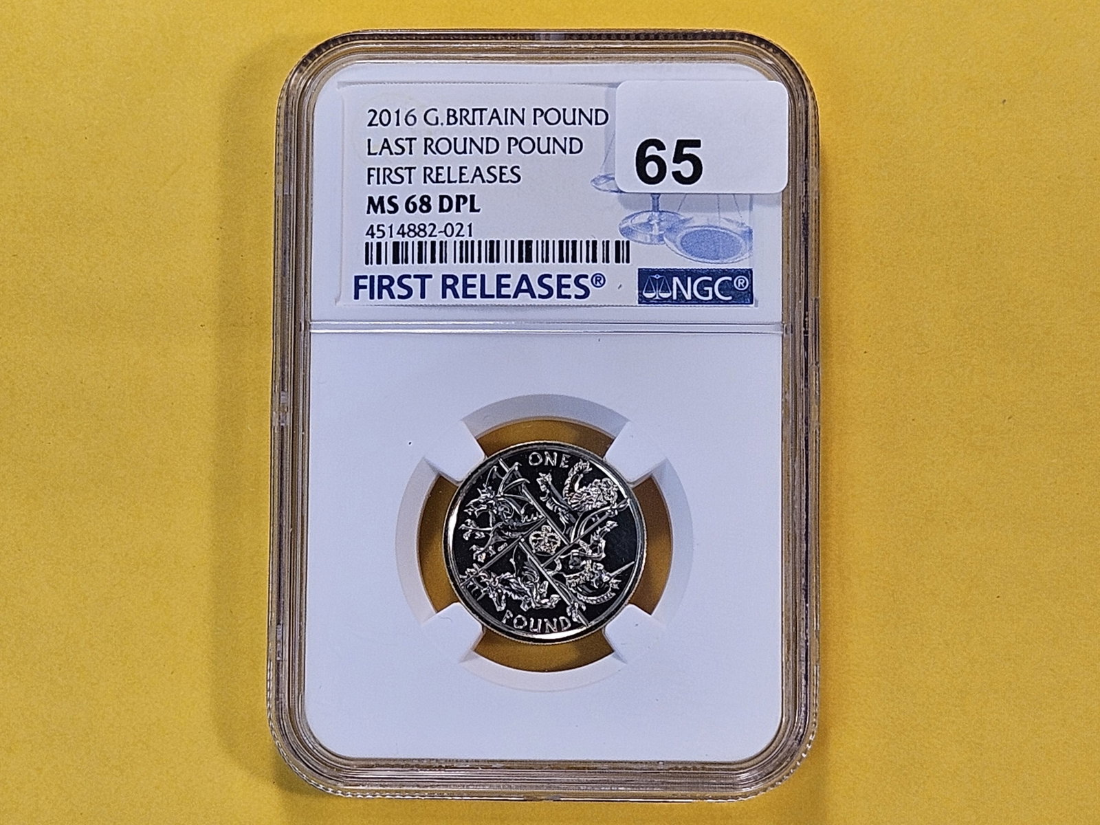 NGC 2016 Great Britain Pound in Mint State 68 Deep Proof Like - 2