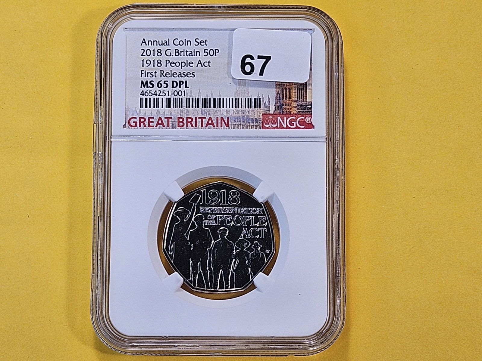 GEM! NGC 2018 Great Britain 50 Pence in Mint State 65 Deep Proof Like - 2