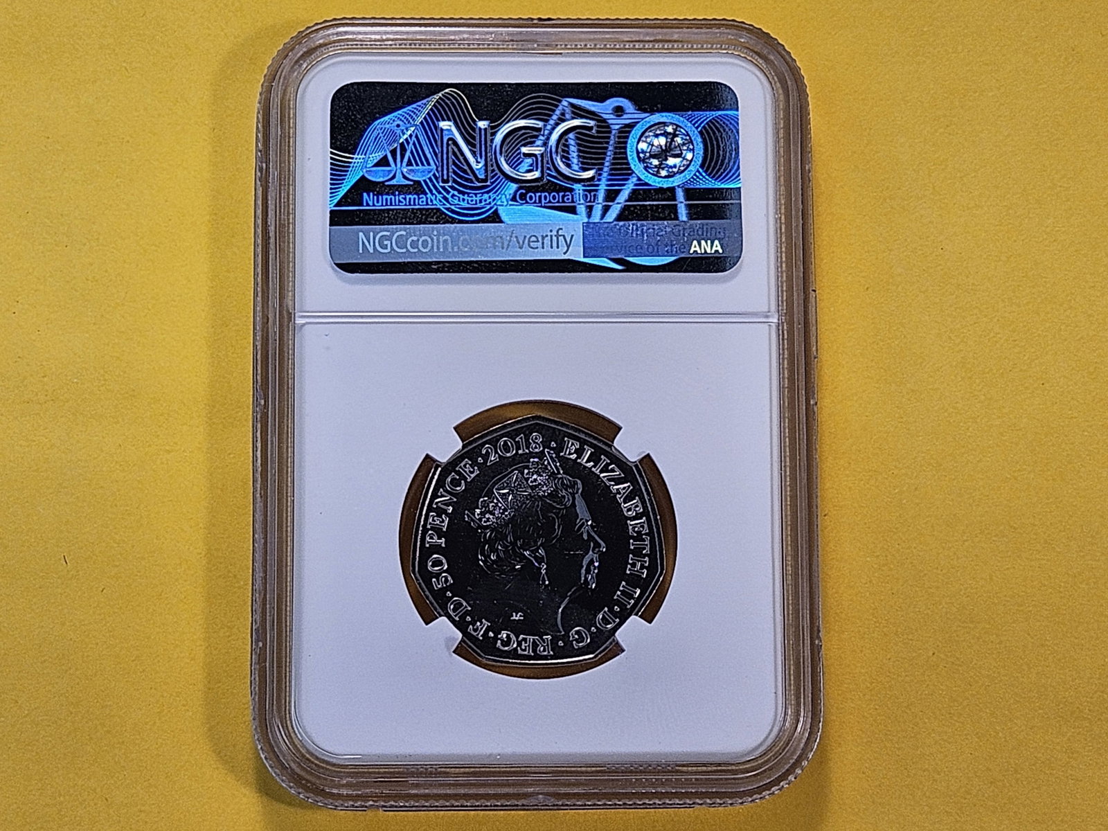 GEM! NGC 2018 Great Britain 50 Pence in Mint State 65 Deep Proof Like - 3