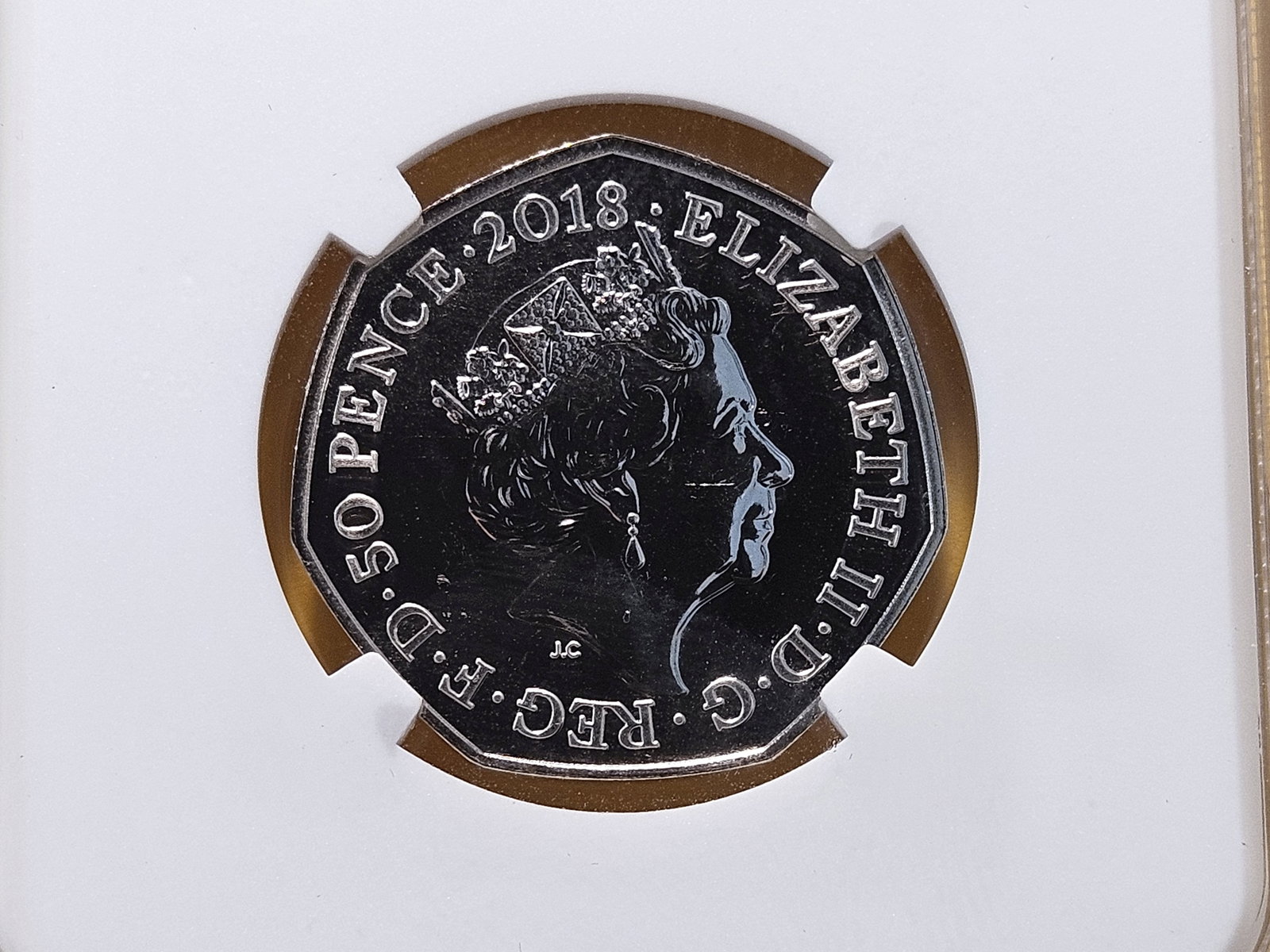 GEM! NGC 2018 Great Britain 50 Pence in Mint State 65 Deep Proof Like - 4