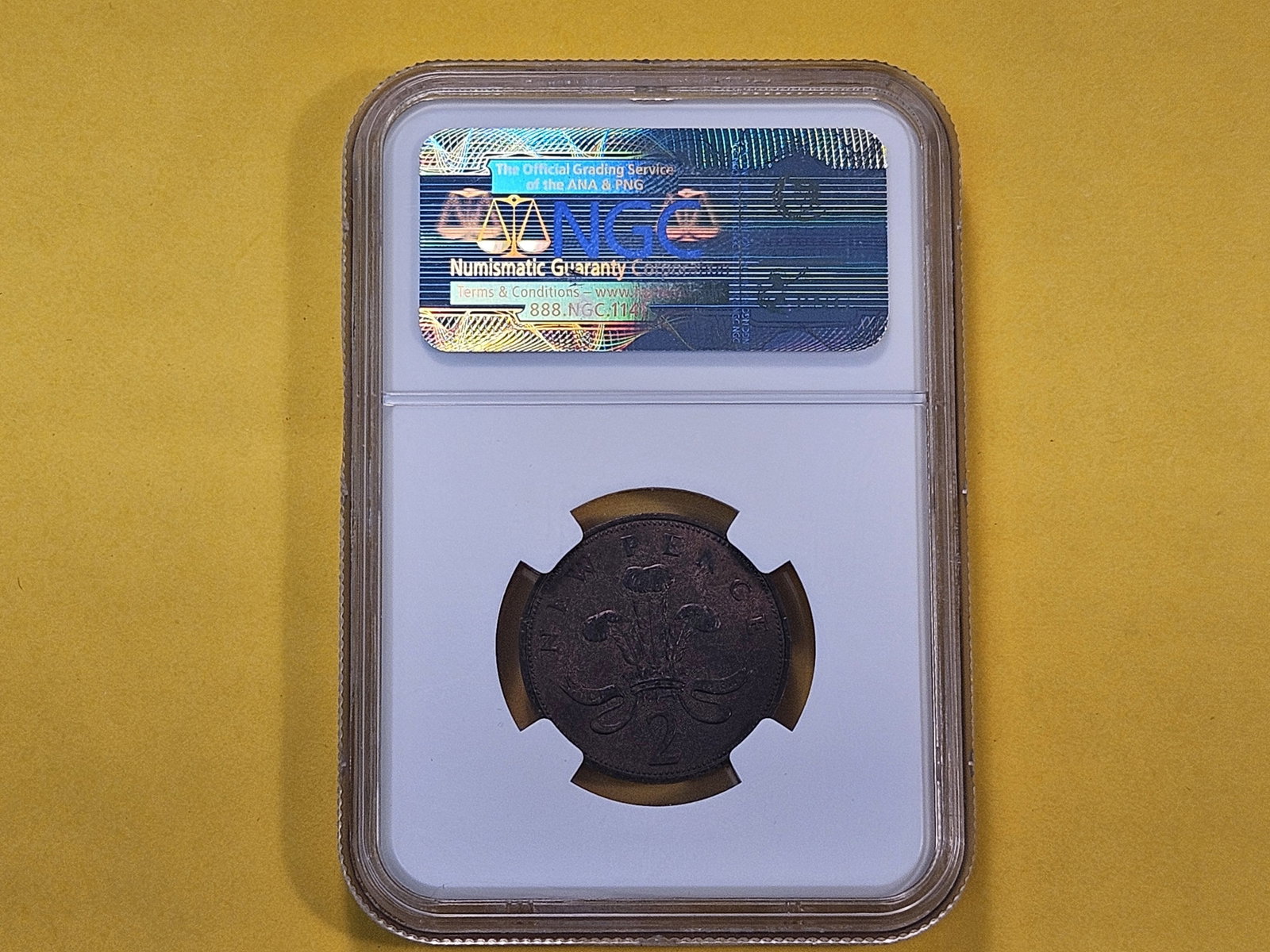 NGC 1971 Great Britain Two Pence in About Uncirculated 58 Brown - 3