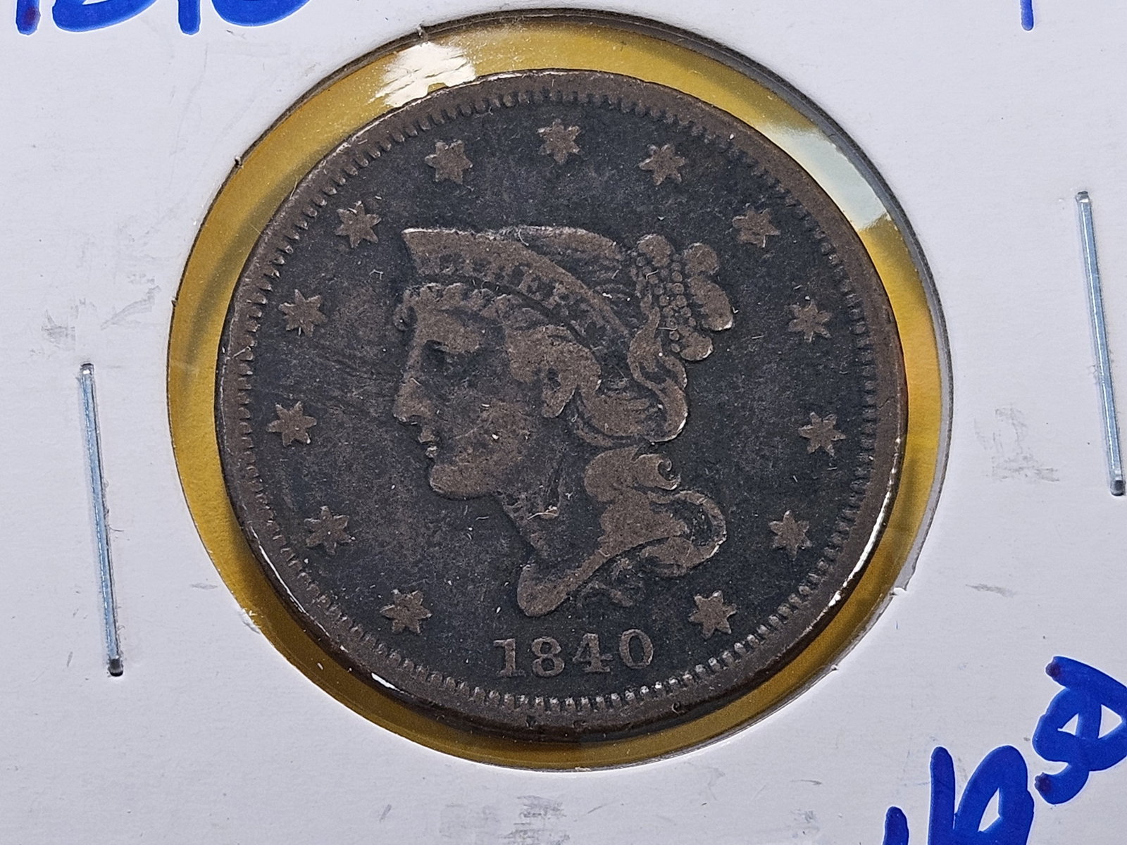 Two Circulated Braided Hair Large Cents - 3