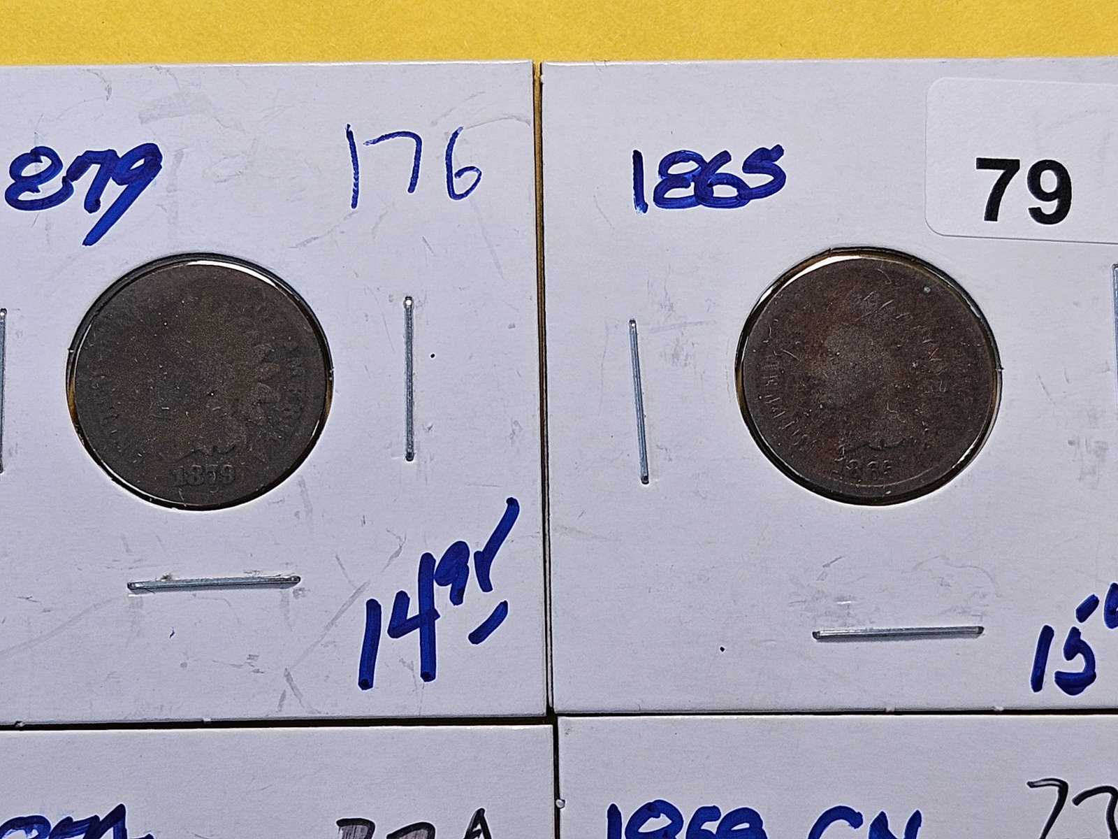 Four Circulated Indian Head Cents - 2