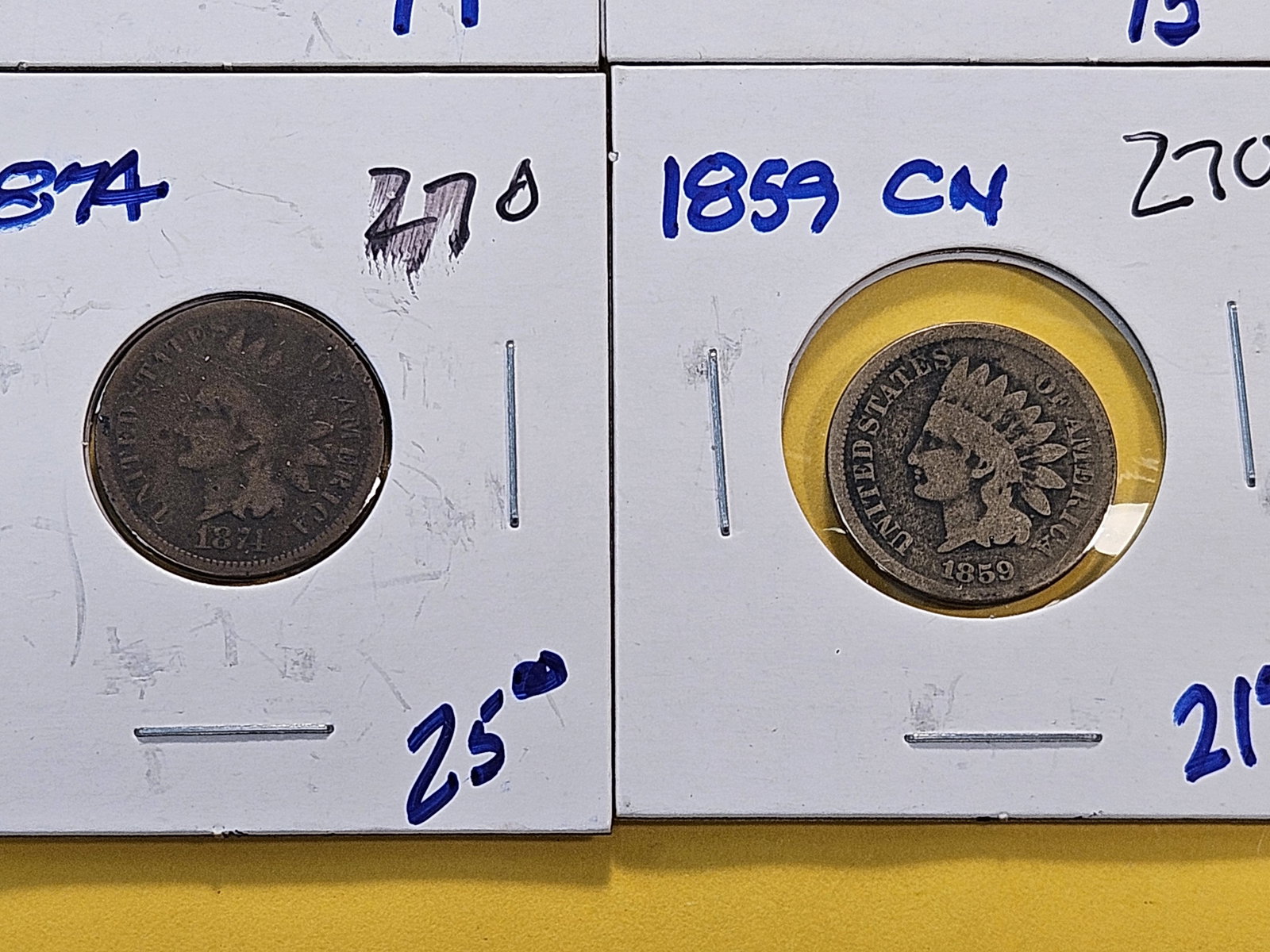 Four Circulated Indian Head Cents - 3