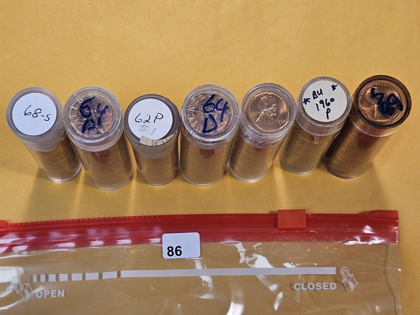 Seven Brilliant Uncirculated Full Rolls of Lincoln Memorial Cents - 3