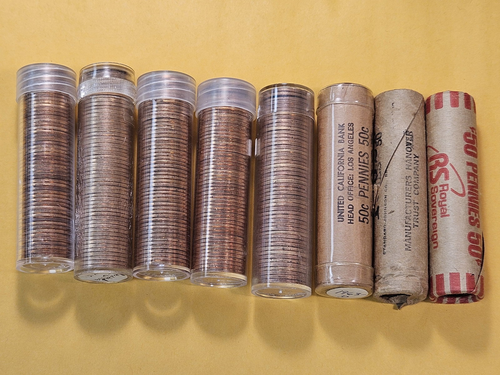 Eight Brilliant Uncirculated Full Rolls of Lincoln Memorial Cents - 2
