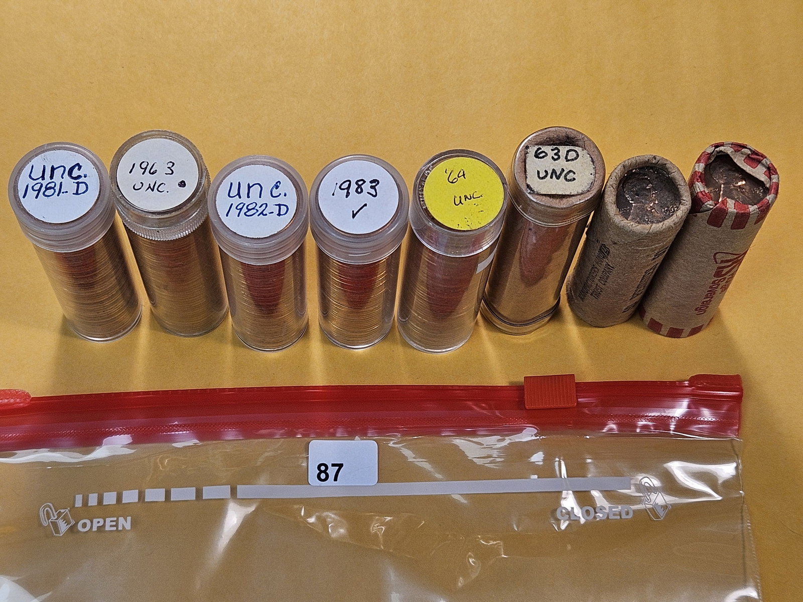 Eight Brilliant Uncirculated Full Rolls of Lincoln Memorial Cents - 3