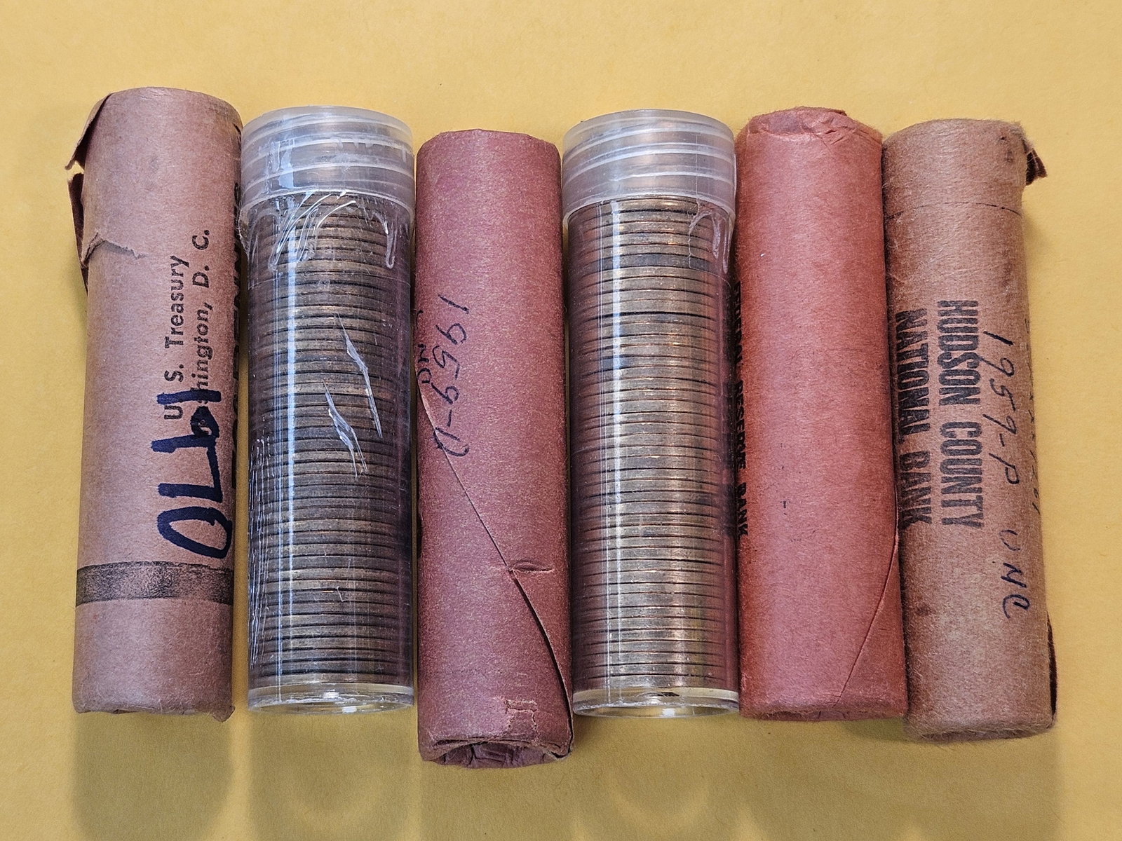 Six Brilliant Uncirculated Full Rolls of Lincoln Memorial Cents - 2