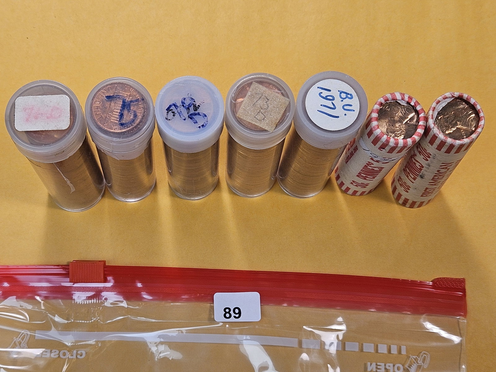 Seven Brilliant Uncirculated Full Rolls of Lincoln Memorial Cents - 3