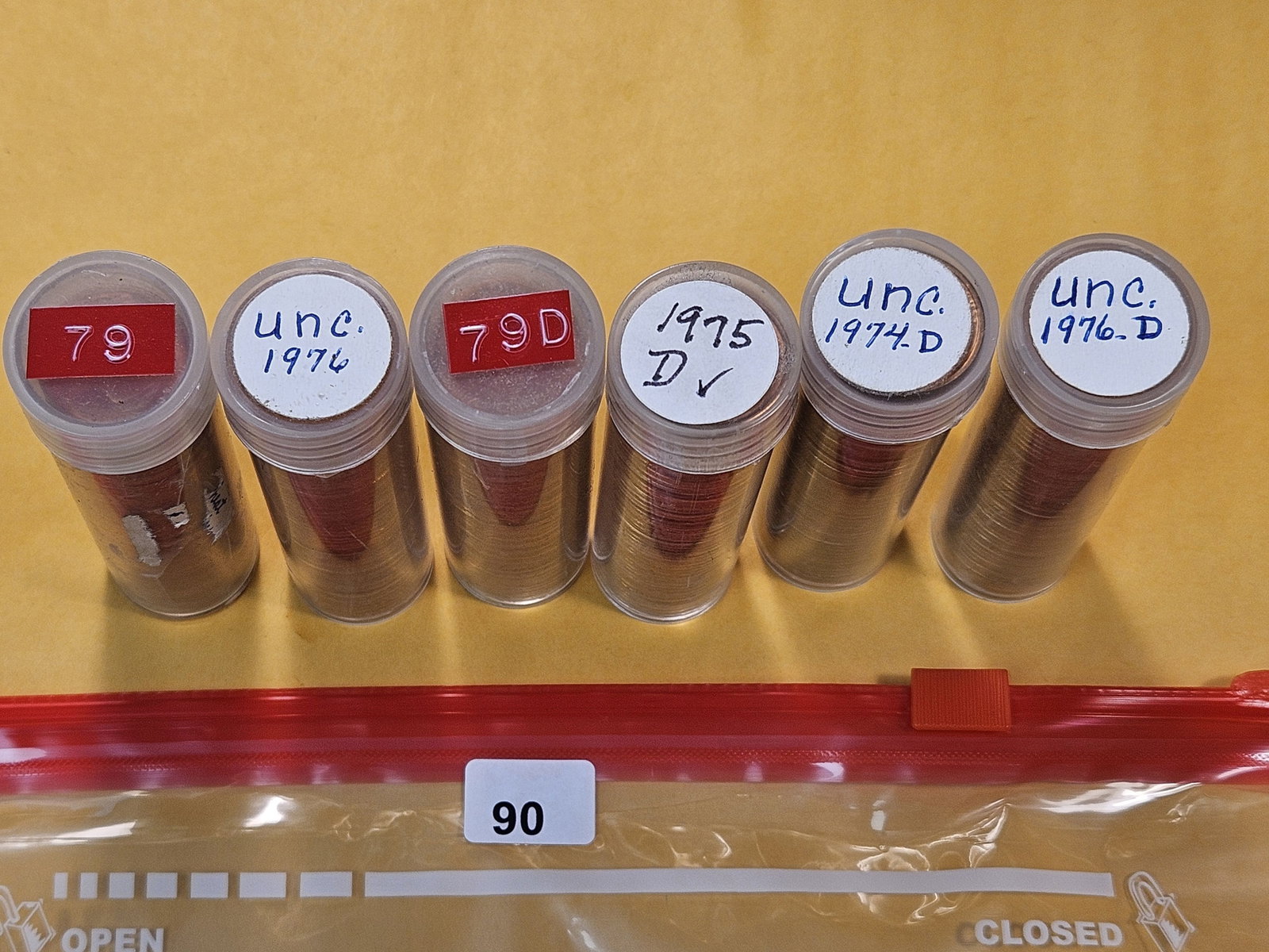 Six Brilliant Uncirculated Full Rolls of Lincoln Memorial Cents - 3