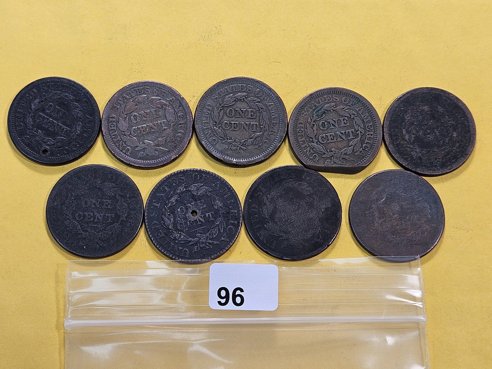 Nine Circulated Mixed US Large Cents - 3
