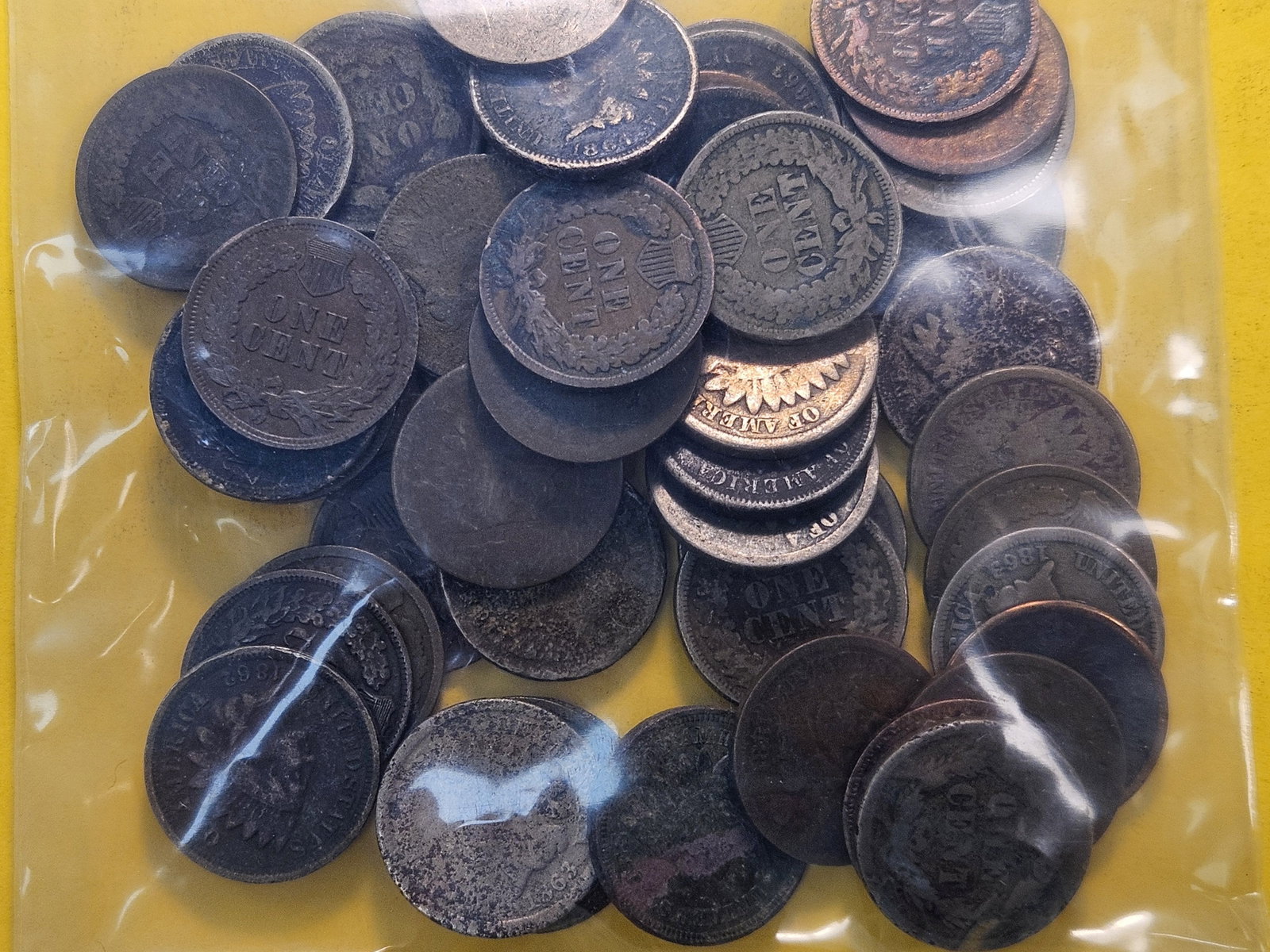 Fifty Mixed Indian Head Cents - 3