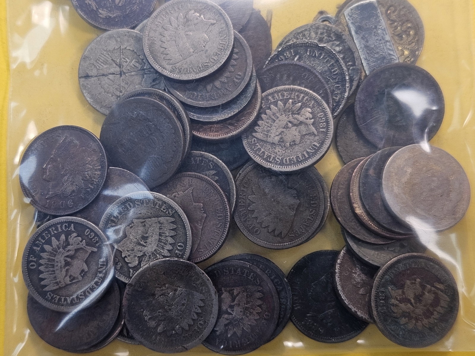 Fifty Mixed Indian Head Cents - 3