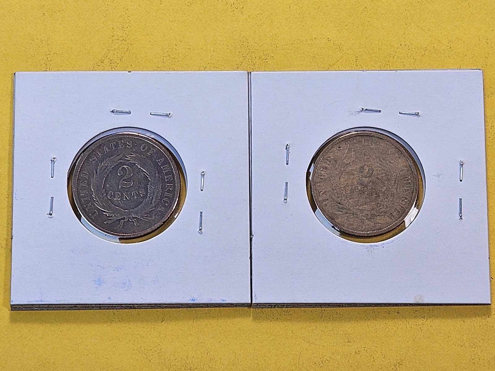 Two Circulated Two Cent Pieces - 4