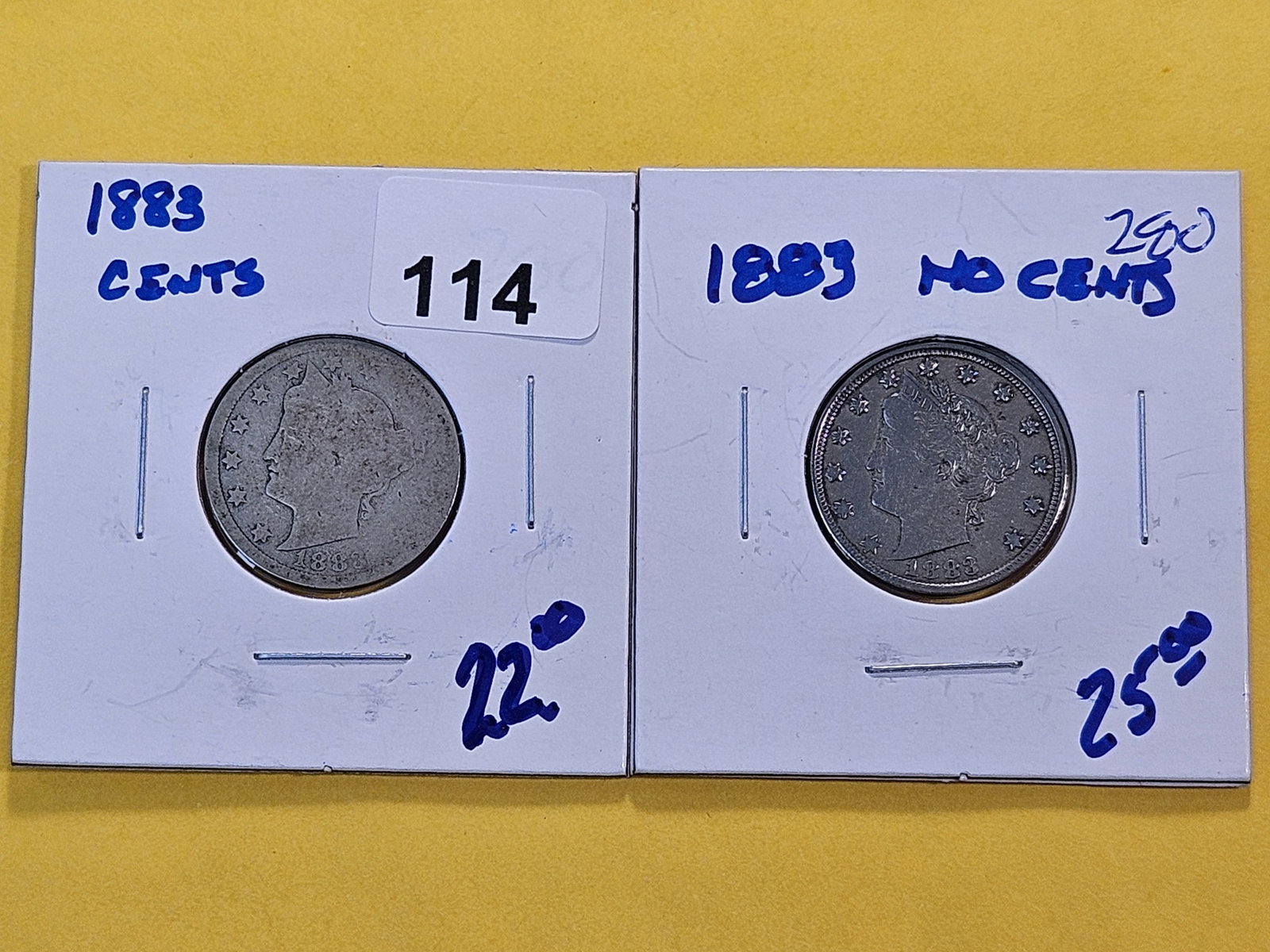 Two 1883 Liberty V Nickels (1 of 6)